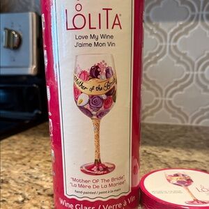 Lolita Floral Mother of the Bride Wine Glass